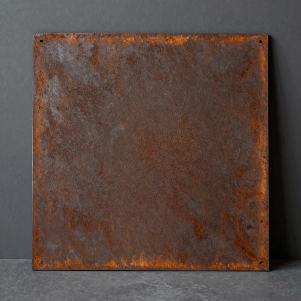 Weathered Corten Steel Sign